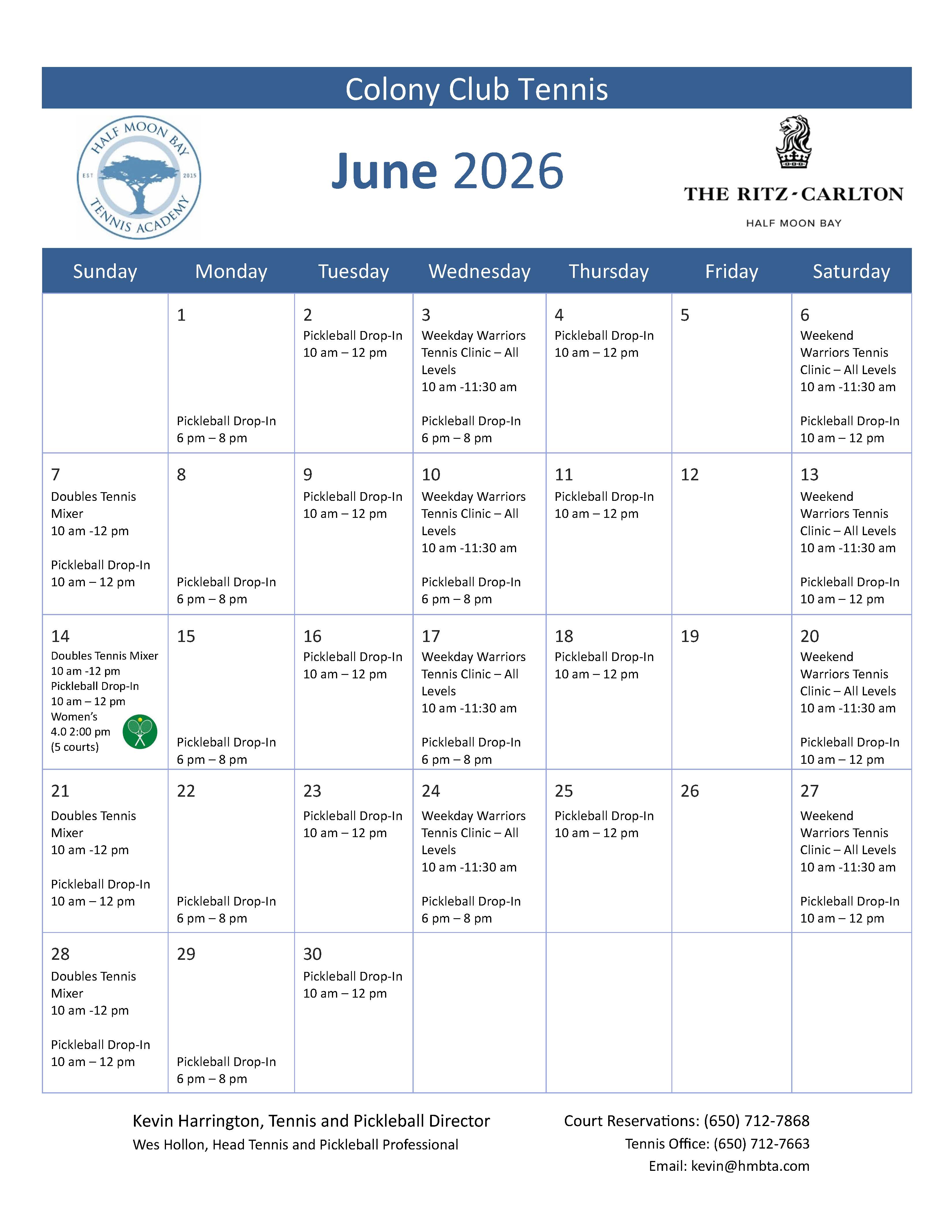 monthly calendar